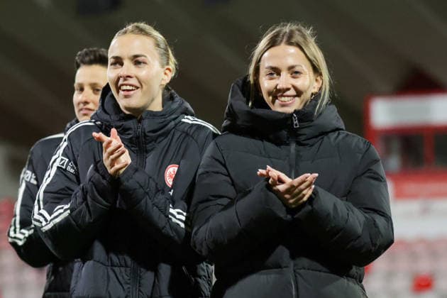 28.03.2026, xgrfx, Fussball Google Pixel Frauen-Bundesliga, 1.FC Köln - Eintracht Frankfurt v.l. Laura Freigang, Nina Lührßen (Eintracht Frankfurt) (DFL DFB REGULATIONS PROHIBIT ANY USE OF PHOTOGRAPHS as IMAGE SEQUENCES and or QUASI-VIDEO) Köln