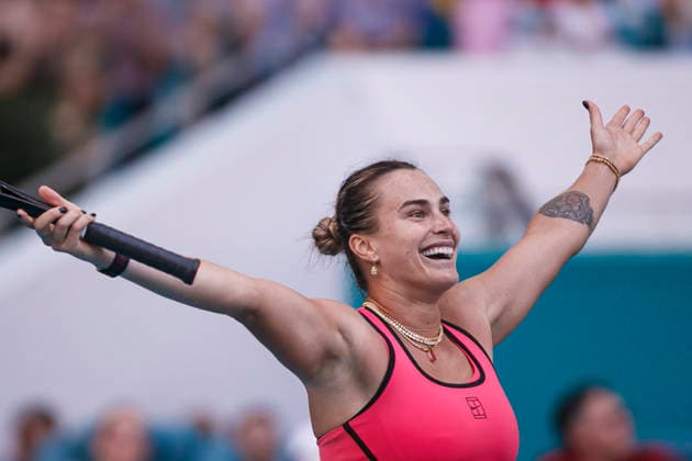 Miami Open Presented by Itau 2026 - March 27 Miami, Florida - March 27: play, react and celebrate during the Women™s Singles Final match between Aryna Sabalenka and Coco Gauff of USA on day 12 of the Miami Open at Hard Rock Stadium on March 27, 2026 in Miami, Florida, United States. Copyright: xLatinxSportxImagesx