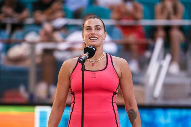 Miami Open Presented by Itau 2026 - March 27 Miami, Florida - March 27: play, react and celebrate during the Women™s Singles Final match between Aryna Sabalenka and Coco Gauff of USA on day 12 of the Miami Open at Hard Rock Stadium on March 27, 2026 in Miami, Florida, United States. Copyright: xLatinxSportxImagesx