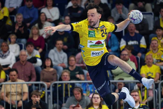 Im Angriff tPatrick Groetzki (Rhein Neckar Loewen, 24) GER, Rhein Neckar Loewen gegen HWG Wetzlar, Handball, 1.Bundesliga, 26.Spieltag Spielzeit 2025 2026, 28.03.2026 GER, Rhein Neckar Loewen vs. HWG Wetzlar, 1.Bundesliga, 26.Spieltag, Spielzeit 2025 2026, 28.03.2026 Mannheim Copyright: xEibner-Pressefoto JoergxHirschx EP_JHH