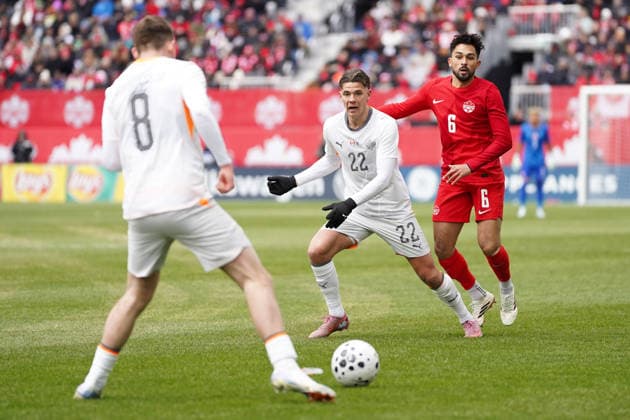 Canada v Iceland - International Friendly, Länderspiel, Nationalmannschaft Match Brynjolfur Wilumsson 22 of Iceland in action during the International Friendly match between Canada and Iceland at BMO Filed. on March 28, 2026 in Toronto, Ontario. (Photo by Leonardo Ramirez Eyepix Group) Copyright: xLeonardoxRamirezx xEyepixxGroupx LR28032025-09922