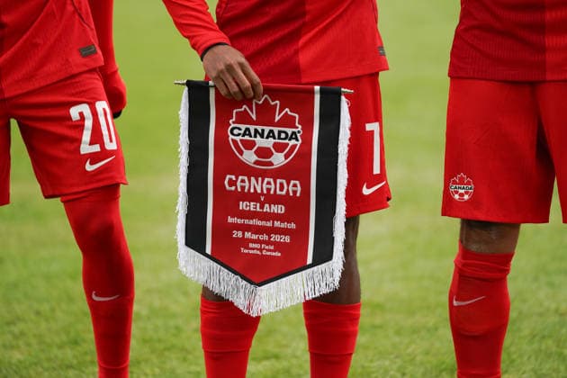 March 28, 2026, Toronto, Ontario, Canada: Canada flag during the International Friendly, Länderspiel, Nationalmannschaft match between Canada and Iceland at BMO Filed. on March 28, 2026 in Toronto, Ontario. Toronto Canada - ZUMAe321 20260328_zsa_e321_048 Copyright: xLeonardoxRamirezx