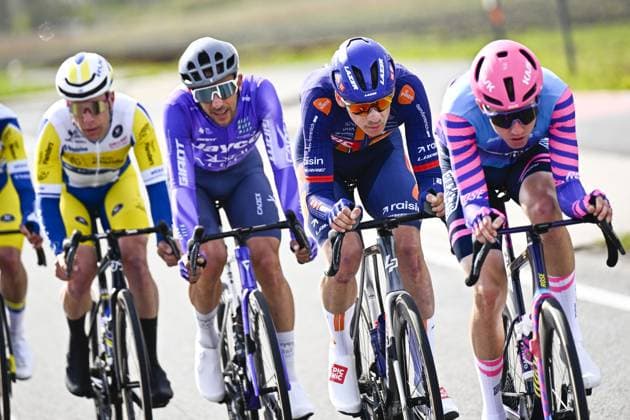 Dutch Frits Biesterbos of Team Picnic PostNL pictured in action during the men elite Middelkerke-Wevelgem - In Flanders Fields one day cycling race, 240.8 km from Middelkerke to Wevelgem, on Sunday 29 March 2026. JASPERxJACOBS  x169237643x