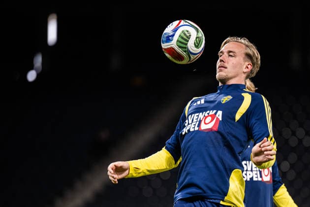 260329 Herman Johansson of the Swedish national football team at a training session on March 29, 2026 in Stockholm. Photo: Johanna Säll BILDBYRAN kod JL JL0610 fotboll football soccer fotball vm-kval kval FIFA World Cup, WM, Weltmeisterschaft, Fussball qualifier qualifier träning practice training sverige sweden sverige a bbeng Copyright: JOHANNAxSÄLL BB260329BB659