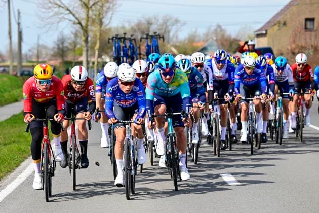 In Flanders Fields From Middelkerke to Wevelgem 2026 Cycling Race WEVELGEM, BELGIUM - MARCH 29 : De Lie Arnaud (BEL) of Lotto Intermarche, Philipsen Jasper (BEL) of Alpecin Premier Tech in action during the 88th edition of In Flanders Fields From Middelkerke to Wevelgem an UCI World Tour 1.UWT one day cycling road race for Men Elite of 240 km with start in Middelkerke and finish in Wevelgem on March 29, 2026 in Wevelgem, Belgium, 29 03 2026 ( Motordriver Guy De Vuyst - Wevelgem Belgium  Copyright: xJanxDexMeuleneirx