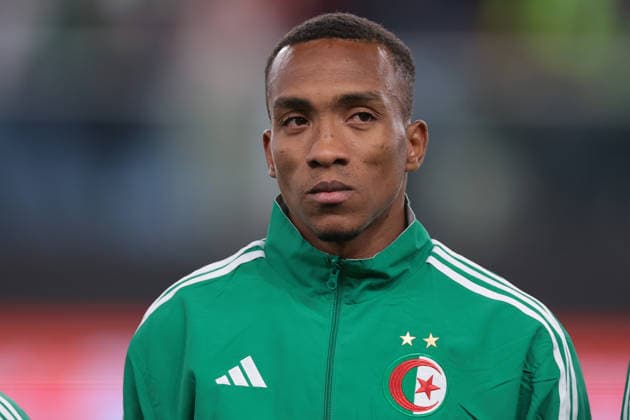 Genoa, Italy, 27th March 2026. Achref Abada of Algeria looks on during the line up prior to kick off in the Algeria vs Guatemala International Friendly, Länderspiel, Nationalmannschaft match at Luigi Ferraris, Genoa. Picture credit should read: Jonathan Moscrop Sportimage EDITORIAL USE ONLY. No use with unauthorised audio, video, data, fixture lists, club league logos or live services. Online in-match use limited to 120 images, no video emulation. No use in betting, games or single club league player publications. SPI_047_JM_ALGERIA_GUATEMALA SPI-4624-0047