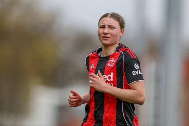 GER, Frankfurt, Eintracht Frankfurt II vs FC Ingolstadt, 2. Frauen Bundesliga, Fussball, DFB, Spielzeit 2025 2026, Stadion am Brentanobad, 21. Spieltag im Bild: Tessa Zimmermann (Eintracht Frankfurt II 20) DFB DFL REGULATIONS PROHIBIT ANY USE OF PHOTOGRAPHS AS IMAGE SEQUENCES AND OR QUASI-VIDEO, 29.03.2026 Copyright: HMBxMedia HendrikxHamelau