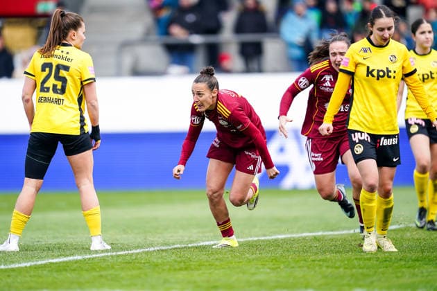 Switzerland: AXA Womens Cup Final 2025 26, BSC YB Frauen vs Servette FC Chenois Feminin - Schützenwiese, Winterthur: Paula Serrano (19 Servette) Goal celebration, first goal Copyright: xDanielaxPorcellix