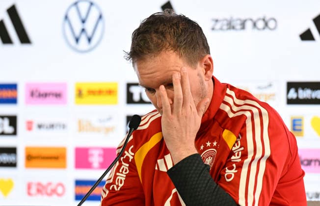 Bundestrainer Trainer Coach Julian Nagelsmann GER Portrait Gestik Geste Pressekonferenz iam 29.03.2026 m Vorfeld des DFB Laenderspiel Deutschland GER vs Ghana GHA Freundschatsspiel Testspiel am 30.03.2026 DFL REGULATIONS PROHIBIT ANY USE OF PHOTOGRAPHS AS IMAGE SEQUENCES AND OR QUASI-VIDEO DFB Laenderspiel Deutschland GER vs Ghana GHA