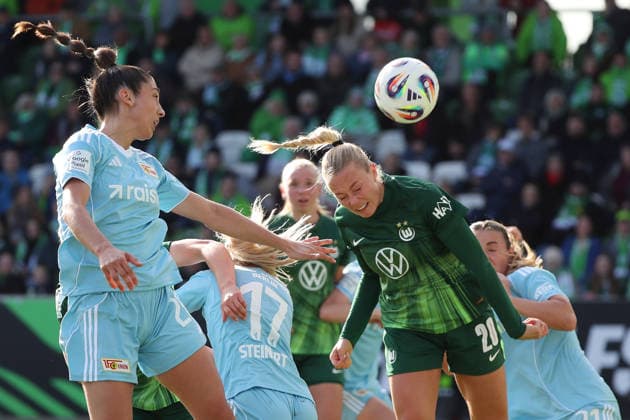 VfL vs. Berlin, BL Frauen Wolfsburg, 29.03.2026, Fußball, Frauen, Google Pixel Bundesliga, Saison 2025 2026, VfL Wolfsburg vs FC Union Berlin, Amber Tysiak (Union Berlin), Guro Bergsvand (VfL Wolfsburg) AOK Stadion Niedersachsen Deutschland