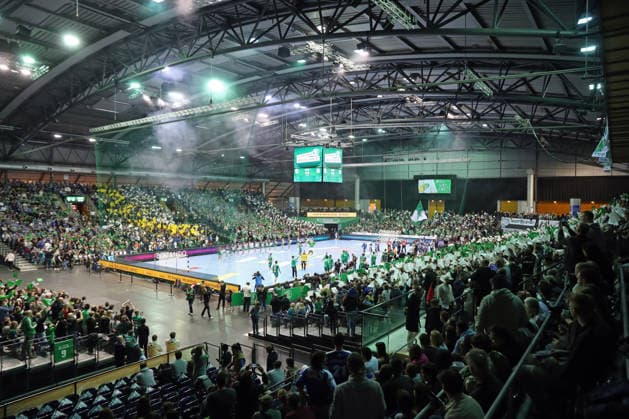 Handball DAIKIN HBL, SC DHfK Leipzig - ThSV Eisenach; 29.03.2026 Blick in die rappelvolle Halle. Totale. Handball, DAIKIN HBL, 1. Bundesliga, Saison 2025 2026, 26. Spieltag: SC DHfK Leipzig vs. ThSV Eisenach am 29.03.2026 in der Quarterback Immobilien Arena Leipzig. Copyright: xBEAUTIFULxSPORTS JanxKaeferx