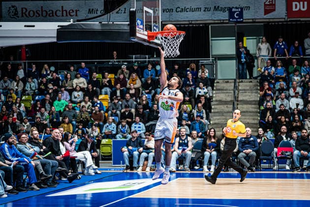 29.03.2026, xhfmx, Basketball easyCredit BBL Bundesliga, Frankfurt Skyliners - Rostock Seawolves Elias Baggette (Rostock Seawolves) (DFL DFB REGULATIONS PROHIBIT ANY USE OF PHOTOGRAPHS as IMAGE SEQUENCES and or QUASI-VIDEO) Frankfurt am Main