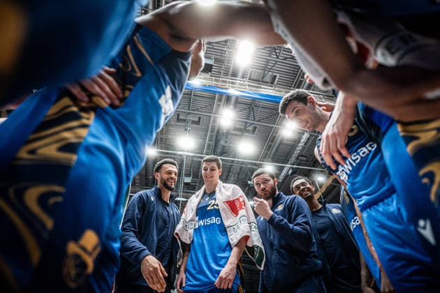 29.03.2026, xhfmx, Basketball easyCredit BBL Bundesliga, Frankfurt Skyliners - Rostock Seawolves Skyliners feiern den Heimsieg gegen Rostock (DFL DFB REGULATIONS PROHIBIT ANY USE OF PHOTOGRAPHS as IMAGE SEQUENCES and or QUASI-VIDEO) Frankfurt am Main