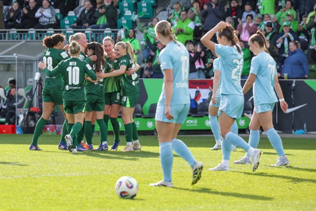 29.03.2026, xgrfx, Fussball Google Pixel Frauen-Bundesliga, VfL Wolfsburg - 1.FC Union Berlin v.l. Tor, Janina Minge zum 1:1 (VfL Wolfsburg) (DFL DFB REGULATIONS PROHIBIT ANY USE OF PHOTOGRAPHS as IMAGE SEQUENCES and or QUASI-VIDEO) Wolfsburg