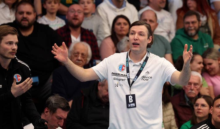 29.03.2026, Deutschland, Göppingen, Handball DAIKIN HBL, FRISCH AUF! Göppingen vs. HC Erlangen, HCE Trainer Johannes Sellin