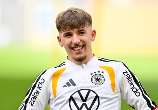 Lennart Karl GER (25) Portrait Aufwaermen Training iam 29.03.2026 m Vorfeld des DFB Laenderspiel Deutschland GER vs Ghana GHA Freundschatsspiel Testspiel am 30.03.2026 DFL REGULATIONS PROHIBIT ANY USE OF PHOTOGRAPHS AS IMAGE SEQUENCES AND OR QUASI-VIDEO DFB Laenderspiel Deutschland GER vs Ghana GHA