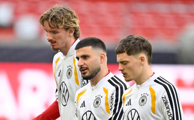 Nick Woltemade GER (11) Deniz Undav GER (13) Florian Wirtz GER (17 Aufwaermen Training iam 29.03.2026 m Vorfeld des DFB Laenderspiel Deutschland GER vs Ghana GHA Freundschatsspiel Testspiel am 30.03.2026 DFL REGULATIONS PROHIBIT ANY USE OF PHOTOGRAPHS AS IMAGE SEQUENCES AND OR QUASI-VIDEO DFB Laenderspiel Deutschland GER vs Ghana GHA
