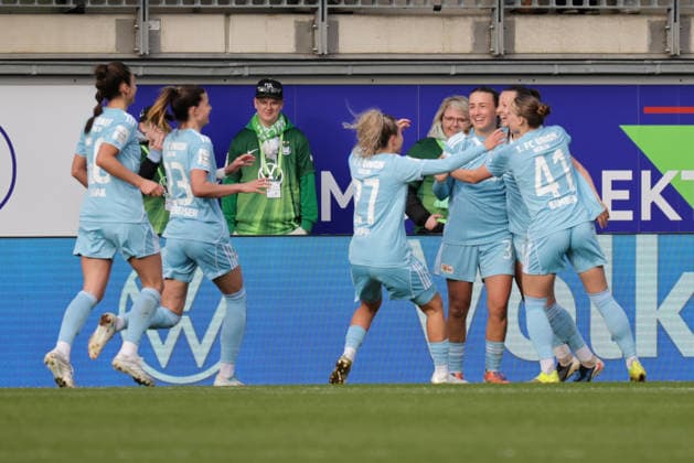 29.03.2026, xgrfx, Fussball Google Pixel Frauen-Bundesliga, VfL Wolfsburg - 1.FC Union Berlin v.l. Tor, Tanja Pawollek zum 1:3 für Union Berlin. (DFL DFB REGULATIONS PROHIBIT ANY USE OF PHOTOGRAPHS as IMAGE SEQUENCES and or QUASI-VIDEO) Wolfsburg