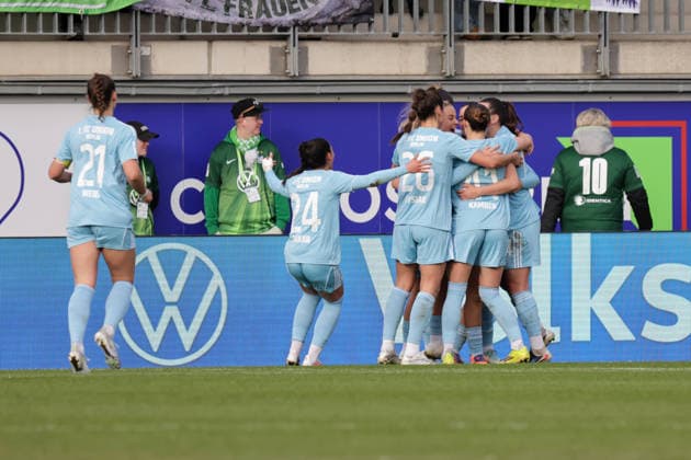 29.03.2026, xgrfx, Fussball Google Pixel Frauen-Bundesliga, VfL Wolfsburg - 1.FC Union Berlin v.l. Tor, Tanja Pawollek zum 1:3 für Union Berlin. (DFL DFB REGULATIONS PROHIBIT ANY USE OF PHOTOGRAPHS as IMAGE SEQUENCES and or QUASI-VIDEO) Wolfsburg