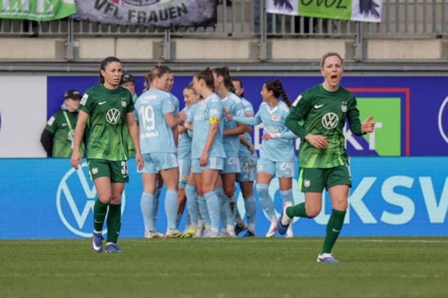 29.03.2026, xgrfx, Fussball Google Pixel Frauen-Bundesliga, VfL Wolfsburg - 1.FC Union Berlin v.l. Tor, Tanja Pawollek zum 1:3 für Union Berlin. (DFL DFB REGULATIONS PROHIBIT ANY USE OF PHOTOGRAPHS as IMAGE SEQUENCES and or QUASI-VIDEO) Wolfsburg