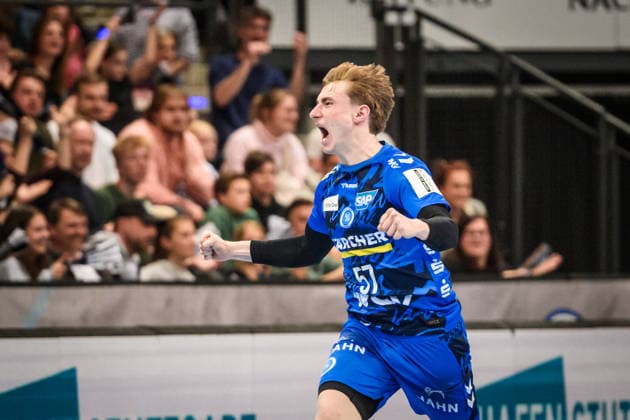 Jakob Nigg (TVB Stuttgart, 57) - Jubel GER, TVB Stuttgart - TBV Lemgo Lippe, DAIKIN HBL, Handball, Bundesliga, 26. Spieltag, Spielzeit 2025 2026, 29.03.2026 GER, TVB Stuttgart - TBV Lemgo Lippe, DAIKIN HBL, Handball, Bundesliga, 26. Spieltag, Spielzeit 2025 2026, 29.03.2026 Stuttgart Copyright: xSandyxDinkelackerx EP_SDR