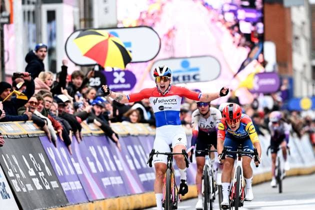 Dutch Lorena Wiebes of SD Worx-Protime wins the women elite Wevelgem to Wevelgem - In Flanders Fields one day cycling race, 134.9 km from and to Wevelgem, on Sunday 29 March 2026. MAARTENxSTRAETEMANS  x169260281x