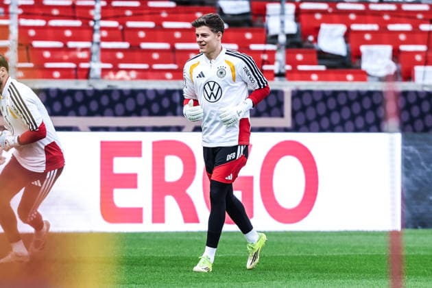 Fussball, UEFA Länderspiel Abschlusstraining Deutschland vor dem Freundschaftsspiel gegen Ghana 29.03.2026, MHP Arena Stuttgart Finn Dahmen (Deutschland, 21) Stuttgart MHP Arena Baden-Württemberg Deutschland
