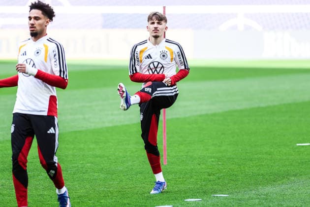 Fussball, UEFA Länderspiel Abschlusstraining Deutschland vor dem Freundschaftsspiel gegen Ghana 29.03.2026, MHP Arena Stuttgart Lennart Karl (Deutschland, 25) Stuttgart MHP Arena Baden-Württemberg Deutschland