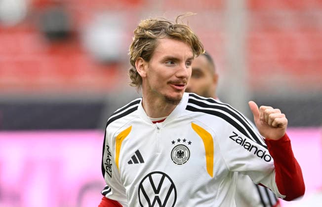 Nick Woltemade GER (11) Portrait Aufwaermen Training iam 29.03.2026 m Vorfeld des DFB Laenderspiel Deutschland GER vs Ghana GHA Freundschatsspiel Testspiel am 30.03.2026 DFL REGULATIONS PROHIBIT ANY USE OF PHOTOGRAPHS AS IMAGE SEQUENCES AND OR QUASI-VIDEO DFB Laenderspiel Deutschland GER vs Ghana GHA
