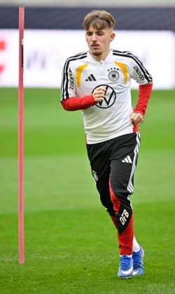 Lennart Karl GER (25) Aktion Aufwaermen Training iam 29.03.2026 m Vorfeld des DFB Laenderspiel Deutschland GER vs Ghana GHA Freundschatsspiel Testspiel am 30.03.2026 DFL REGULATIONS PROHIBIT ANY USE OF PHOTOGRAPHS AS IMAGE SEQUENCES AND OR QUASI-VIDEO DFB Laenderspiel Deutschland GER vs Ghana GHA