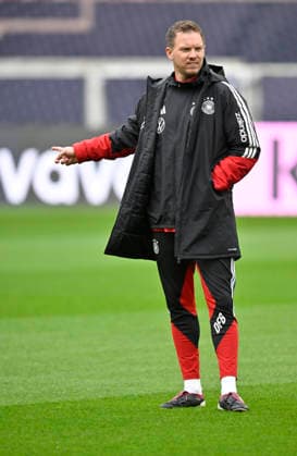 Bundestrainer Trainer Coach Julian Nagelsmann GER Gestik Geste Aufwaermen Training iam 29.03.2026 m Vorfeld des DFB Laenderspiel Deutschland GER vs Ghana GHA Freundschatsspiel Testspiel am 30.03.2026 DFL REGULATIONS PROHIBIT ANY USE OF PHOTOGRAPHS AS IMAGE SEQUENCES AND OR QUASI-VIDEO DFB Laenderspiel Deutschland GER vs Ghana GHA