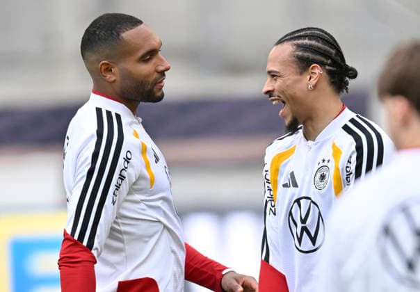 Leroy Sane GER (19) Portrait Jonathan Tah GER (04) Aufwaermen Training iam 29.03.2026 m Vorfeld des DFB Laenderspiel Deutschland GER vs Ghana GHA Freundschatsspiel Testspiel am 30.03.2026 DFL REGULATIONS PROHIBIT ANY USE OF PHOTOGRAPHS AS IMAGE SEQUENCES AND OR QUASI-VIDEO DFB Laenderspiel Deutschland GER vs Ghana GHA