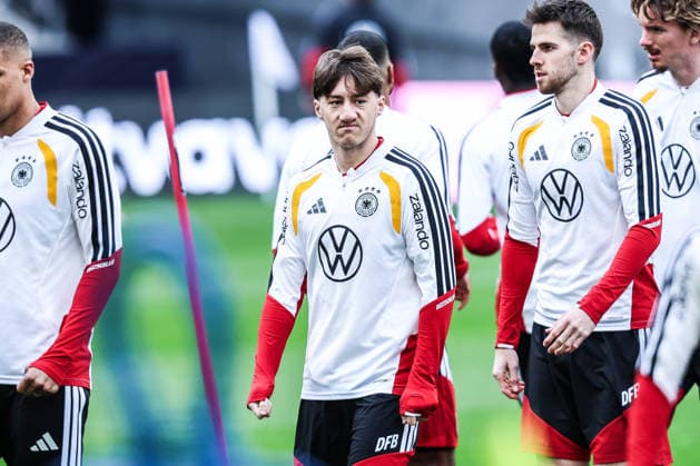 Fussball, UEFA Länderspiel Abschlusstraining Deutschland vor dem Freundschaftsspiel gegen Ghana 29.03.2026, MHP Arena Stuttgart Angelo Stiller (Deutschland, 16) Stuttgart MHP Arena Baden-Württemberg Deutschland