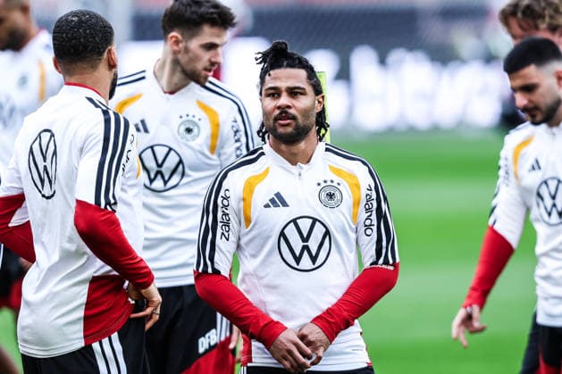 Fussball, UEFA Länderspiel Abschlusstraining Deutschland vor dem Freundschaftsspiel gegen Ghana 29.03.2026, MHP Arena Stuttgart Serge Gnabry (Deutschland, 20) Stuttgart MHP Arena Baden-Württemberg Deutschland