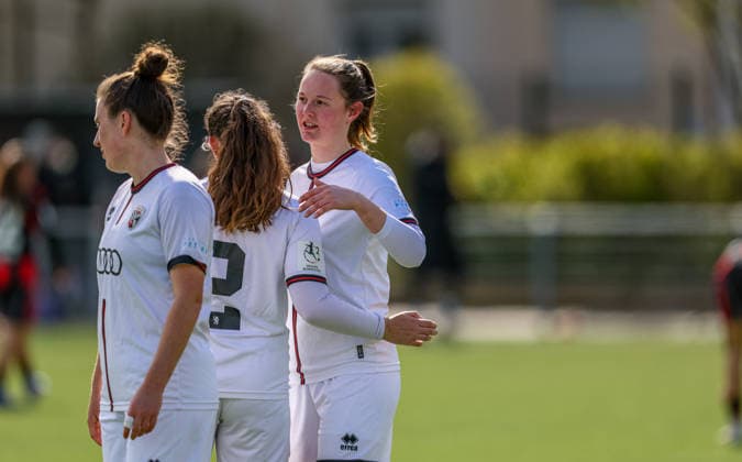 GER, Frankfurt, Eintracht Frankfurt II vs FC Ingolstadt, 2. Frauen Bundesliga, Fussball, DFB, Spielzeit 2025 2026, Stadion am Brentanobad, 21. Spieltag im Bild: FC Ingolstadt Frauen, Freude und Emotionen nach dem Sieg, Jubel DFB DFL REGULATIONS PROHIBIT ANY USE OF PHOTOGRAPHS AS IMAGE SEQUENCES AND OR QUASI-VIDEO, 29.03.2026 Copyright: HMBxMedia HendrikxHamelau
