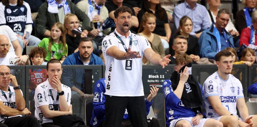 29.03.2026, Deutschland, Stuttgart, Handball Bundesliga, TVB Stuttgart vs. Lemgo Lippe, Trainer Florian Kehrmann(Lemgo)