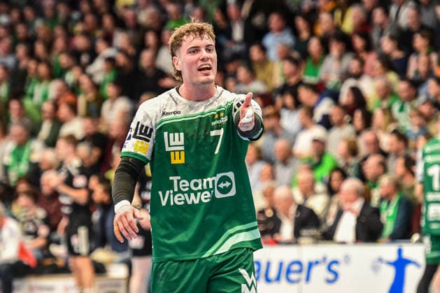 DAIKIN HBL Bundesliga: Frisch Auf! Göppingen - HC Erlangen; Göppingen, 29.03.2026 Victor Klöve (FRISCH AUF! Göppingen, 7) unzufrieden mit dem Spielverlauf in der ersten Halbzeit. Göppingen, 29.03.2026, 26. Spieltag der DAIKIN Handball-Bundesliga, Frisch Auf! Göppingen - HC Erlangen EWS-Arena, Göppingen. Copyright: xBEAUTIFULxSPORTS Märklx