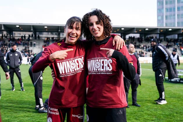 Switzerland: AXA Womens Cup Final 2025 26, BSC YB Frauen vs Servette FC Chenois Feminin - Schützenwiese, Winterthur: Cristina Libran Quiroga (Servette) Goutia Karchouni (Servette) Copyright: xDanielaxPorcellix