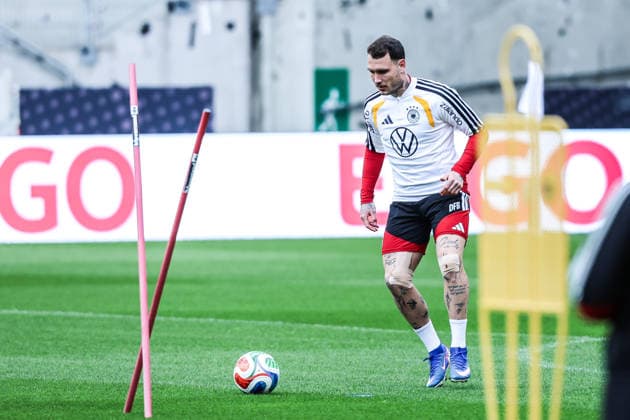 Fussball, UEFA Länderspiel Abschlusstraining Deutschland vor dem Freundschaftsspiel gegen Ghana 29.03.2026, MHP Arena Stuttgart David Raum (Deutschland, 22) Stuttgart MHP Arena Baden-Württemberg Deutschland