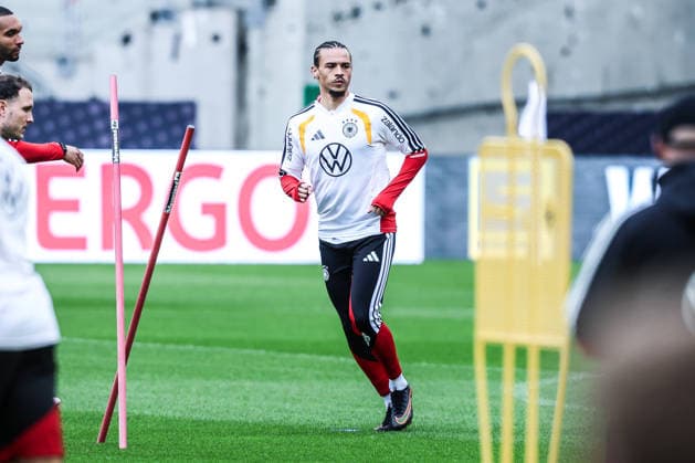 Fussball, UEFA Länderspiel Abschlusstraining Deutschland vor dem Freundschaftsspiel gegen Ghana 29.03.2026, MHP Arena Stuttgart Leroy Sane (Deutschland, 19) Stuttgart MHP Arena Baden-Württemberg Deutschland