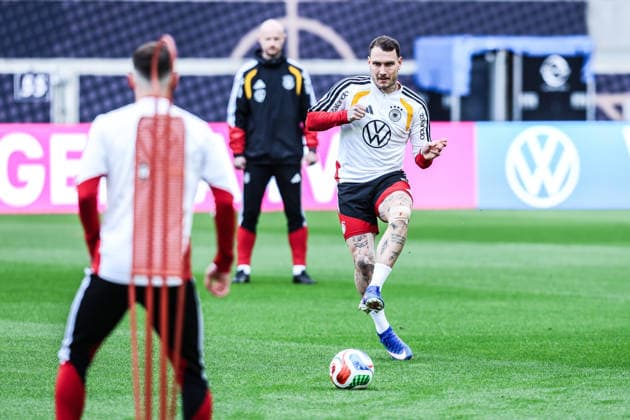 Fussball, UEFA Länderspiel Abschlusstraining Deutschland vor dem Freundschaftsspiel gegen Ghana 29.03.2026, MHP Arena Stuttgart David Raum (Deutschland, 22) Stuttgart MHP Arena Baden-Württemberg Deutschland