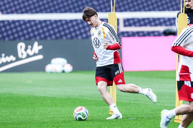 Fussball, UEFA Länderspiel Abschlusstraining Deutschland vor dem Freundschaftsspiel gegen Ghana 29.03.2026, MHP Arena Stuttgart Angelo Stiller (Deutschland, 16) Stuttgart MHP Arena Baden-Württemberg Deutschland