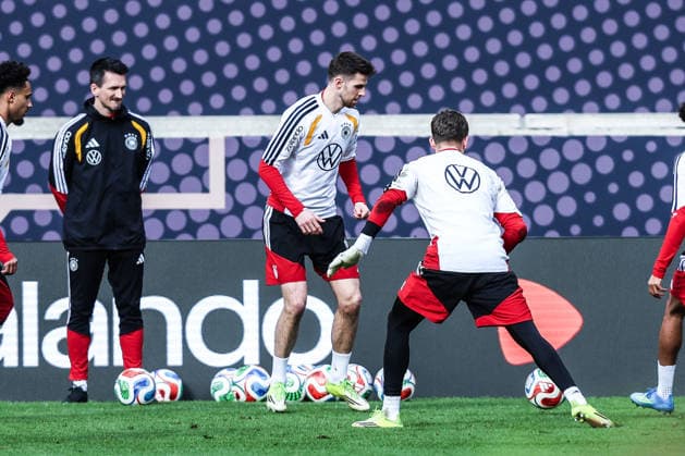Fussball, UEFA Länderspiel Abschlusstraining Deutschland vor dem Freundschaftsspiel gegen Ghana 29.03.2026, MHP Arena Stuttgart Anton Stach (Deutschland, 24) Stuttgart MHP Arena Baden-Württemberg Deutschland