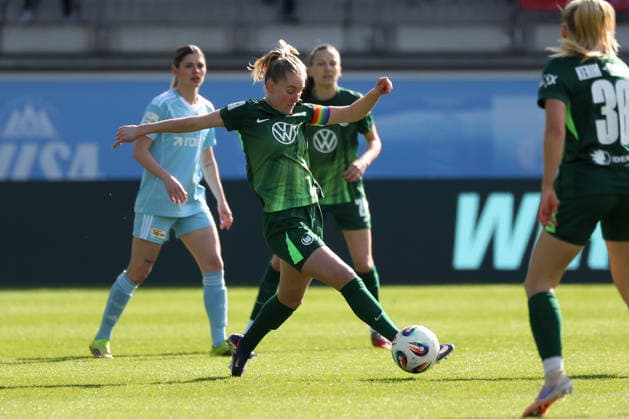 VfL vs. Berlin, BL Frauen Wolfsburg, 29.03.2026, Fußball, Frauen, Google Pixel Bundesliga, Saison 2025 2026, VfL Wolfsburg vs FC Union Berlin, Janina Minge (VfL Wolfsburg) AOK Stadion Niedersachsen Deutschland