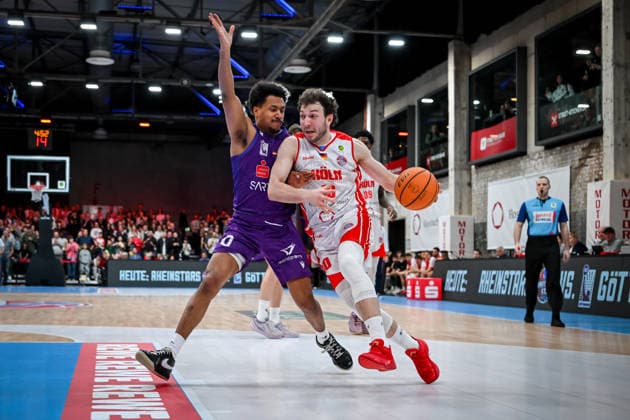 Barmer 2. Basketball Bundesliga ProA: Rheinstars Köln vs. BG Göttingen, 29.03.2026 Haris Hujic (RheinStarsKöln 10), Barmer 2. Basketball Bundesliga ProA: Rheinstars Köln vs. BG Göttingen am 29.03.2026 in der Motorworld Köln in Koeln (Nordrhein-Westfalen) Copyright: xBEAUTIFULxSPORTS Mueller-Laschetx