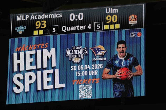 MLP Academics Heidelberg gewinnt das Spiel GER, MLP Academics Heidelberg vs. Ratiopharm Ulm, Basketball, easycredit Basketball Bundesliga, 26.Spieltag, Saison, 2025 2026, 29.03.2025 GER, MLP Academics Heidelberg vs. Ratiopharm Ulm, Basketball, easycredit Basketball Bundesliga, 26.Spieltag, Saison, 2025 2026, 29.03.2025 Heidelberg Copyright: xEibner-Pressefoto JoergxHirschx EP_JHH