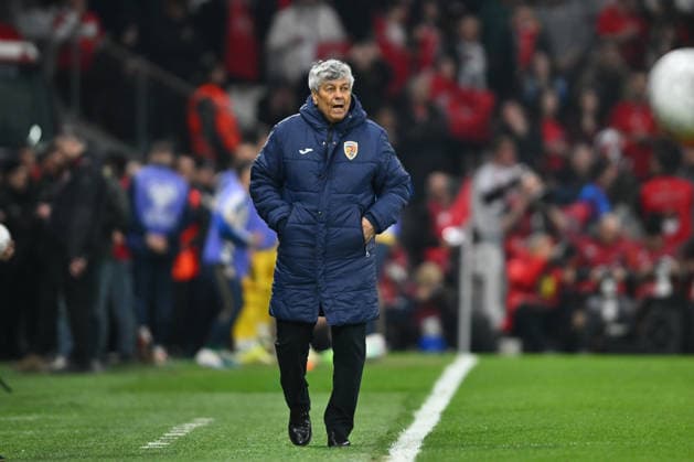 TURKEY - ROMANIA, World Cup Play-offs Mircea Lucescu reacts during the World Cup Play-off Semifinal game between Romania and Turkey, in Istanbul, Turkey, March 26, 2026. Copyright: xAlexxNicodimx