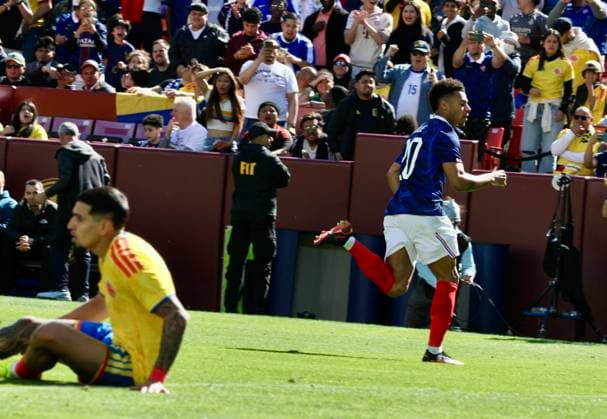RECORD DATE NOT STATED France vs Colombia International Friendly, Länderspiel, Nationalmannschaft (SPO) France vs Colombia International Friendly. March 29, 2026, Landover, Maryland, USA:Doue 20 of France scored and celebrates with teammates during soccer game between France and Colombia at Northwest Stadium, Landover ahead of 2026 FIFA World Cup, WM, Weltmeisterschaft, Fussball . Credit: Niyi Fote Thenews2 (Foto: Niyi Fote Thenews2 imago images) SPO  Copyright: xNiyixFotex