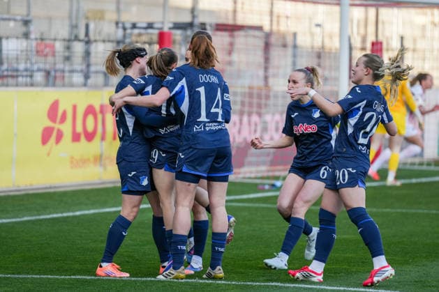 Google Pixel Frauen-Bundesliga: SC Freiburg vs. TSG Hoffenheim, 29.03.2026 Torjubel zum 0:1 durch WiÃ«lle Douma (TSG 1899 Hoffenheim, 13) Google Pixel Frauen-Bundesliga: SC Freiburg vs. TSG Hoffenheim, Dreisamstadion, 29.03.2026 DFB DFL REGULATIONS PROHIBIT ANY USE OF PHOTOGRAPHS AS IMAGE SEQUENCES AND OR QUASI-VIDEO. Copyright: xBEAUTIFULxSPORTS Boscox