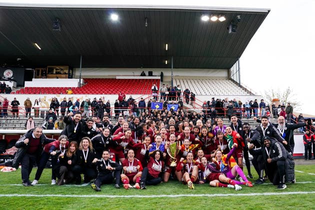 Switzerland: AXA Womens Cup Final 2025 26, BSC YB Frauen vs Servette FC Chenois Feminin - Schützenwiese, Winterthur: Players of Servette celebrate their victory; celebration; Copyright: xDanielaxPorcellix